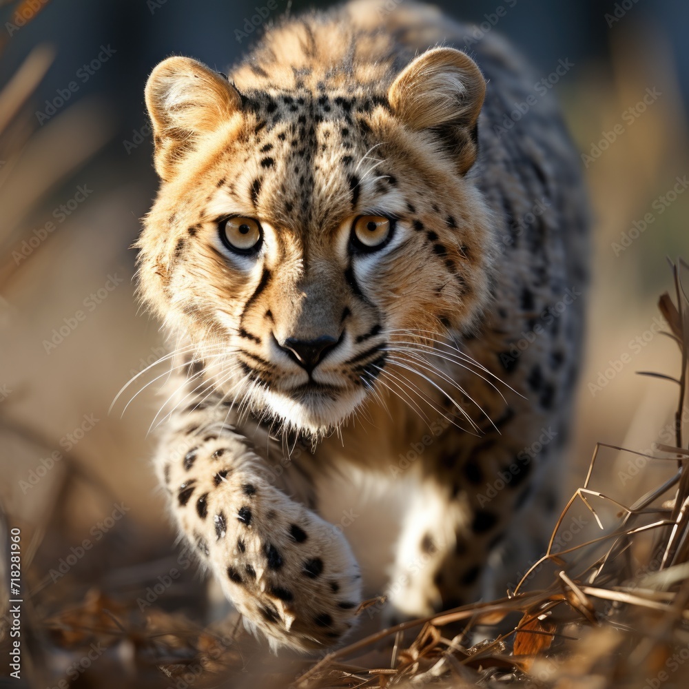 Obraz premium A picture of lynx aggressive and looking Generative AI