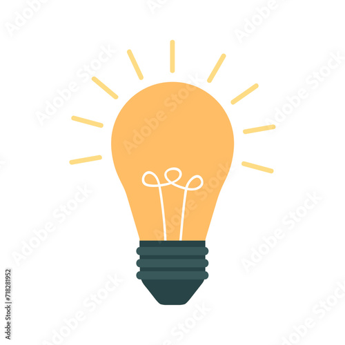 Idea icon with light bulb. Vector illustration