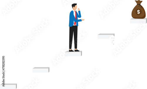 Financial Challenge and financial goal, power of compound interest collecting wealth concept
