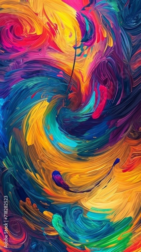 Vibrant Painting With an Array of Colors