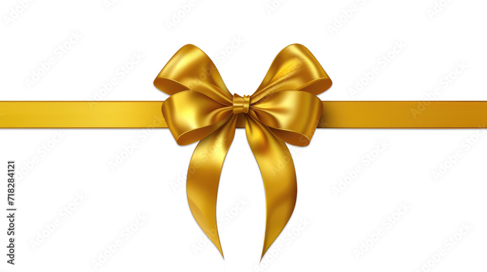 golden bow ribbon on transparent. decorative design element golden bow ribbon on transparent. decorative design element