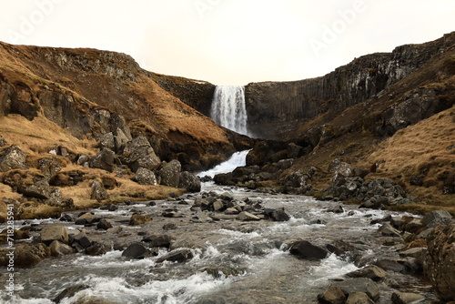 View on a waterfall in the Snæfellsjökull National Park, Iceland