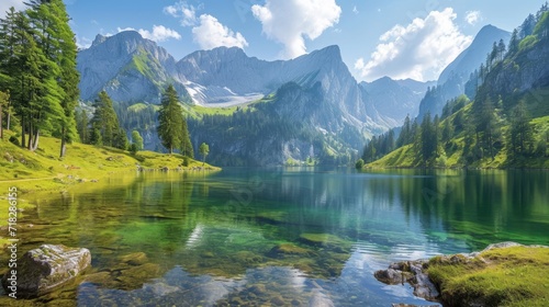 Beautiful Mountain Landscape in Bavaria, Germany Generative AI photo