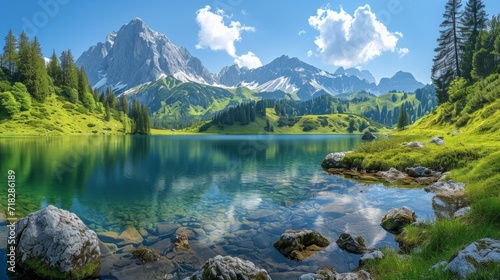 Beautiful Mountain Landscape in Bavaria  Germany Generative AI