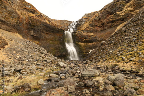 View on a waterfall in the Sn  fellsj  kull National Park  Iceland