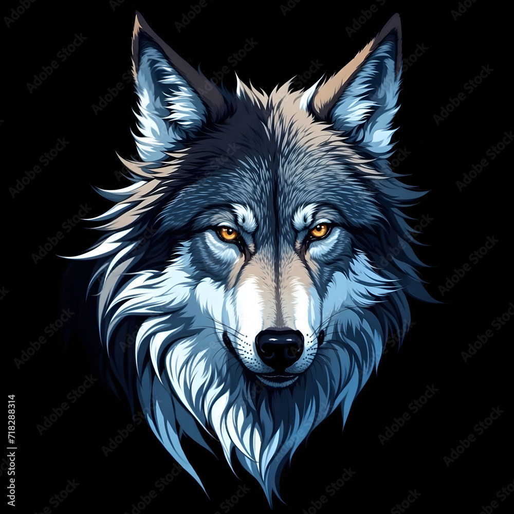 Naklejka premium A beautiful wolf face