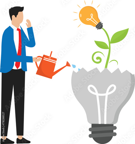 make profit from creativity or innovation, earn money thinking and startup or fund raising concept

