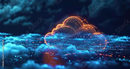 Cloud Networking, Crypto, AI, Firewall Network Security, Artificial Intelligence, Cyber Security, Cloud Managed, Circuit Board, AI Generated Art for Business and Technology photo