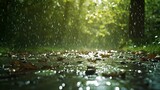 The rhythmic pattern of raindrops falling on a forest floor, a natural percussion in the symphony of World Water Day.