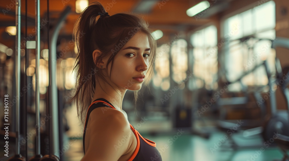 a young woman in a gym