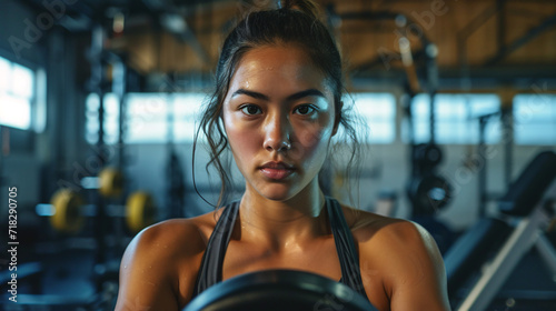 a young woman in a gym