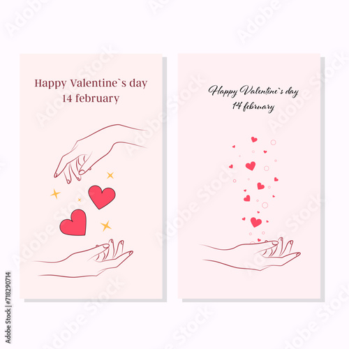Valentine's Day Card, February 14, Valentine's Day, Heart in Hands