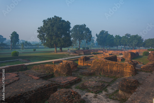 old foundation at Kushinagar (a place Buddha attained Parinirvana) photo