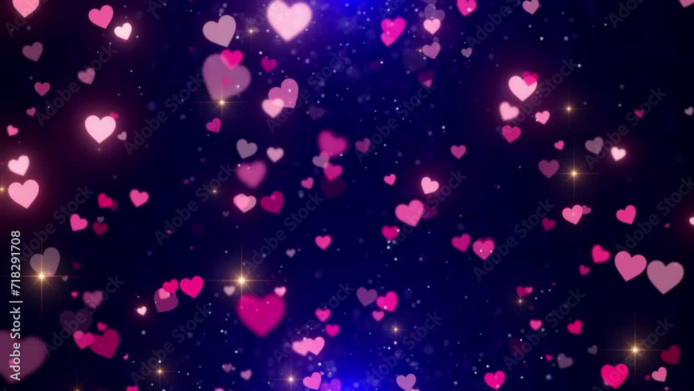 lovely pink light blue hearts background video
