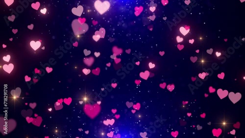 lovely pink light blue hearts background video photo