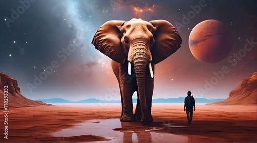 Elephant on the moon photo