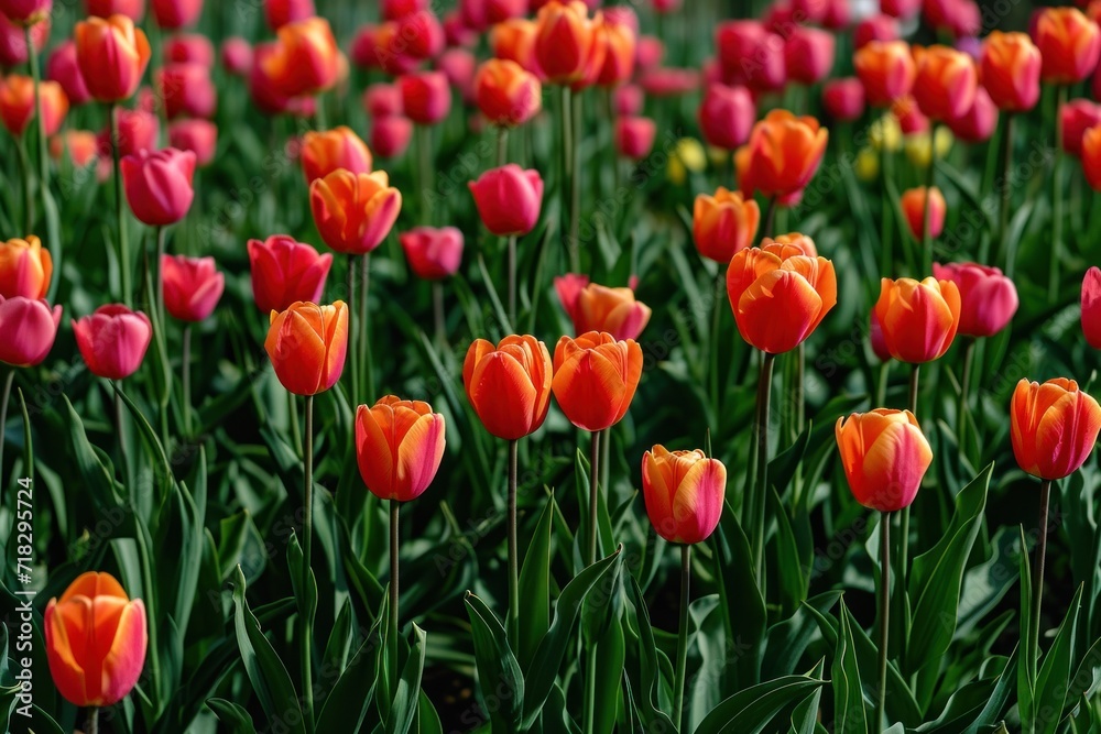 Obraz premium A meadow of tulips