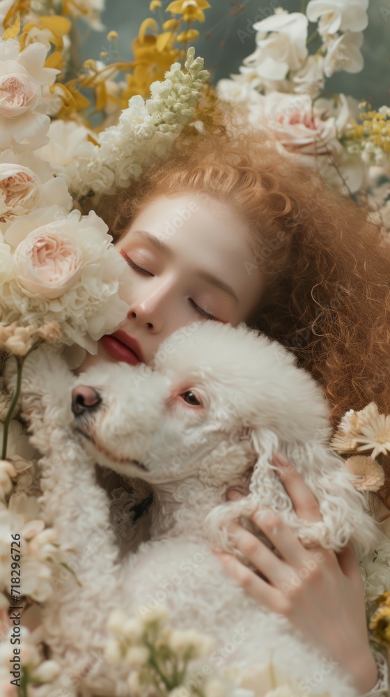 Fashion portrait Petal and Poodle: A Serene Portrait Fashion portrait Petal and Poodle: A Serene Portrait