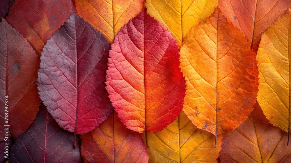  a close up of a bunch of leaves with different colors of leaves in the middle of the picture and the bottom half of the leaves showing red, yellow, orange, red, yellow, and green, and orange.