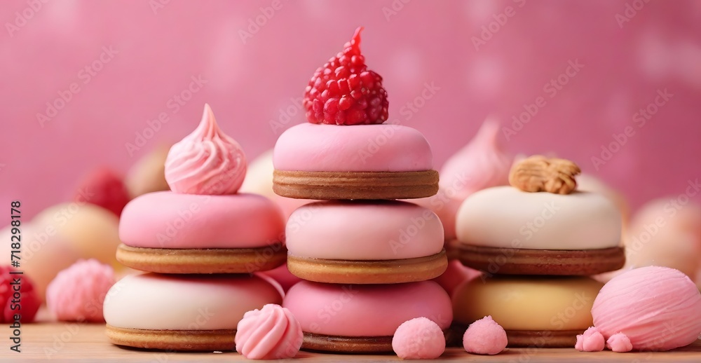 macaroons on wooden background, ai generated macaroons on wooden background, ai generated