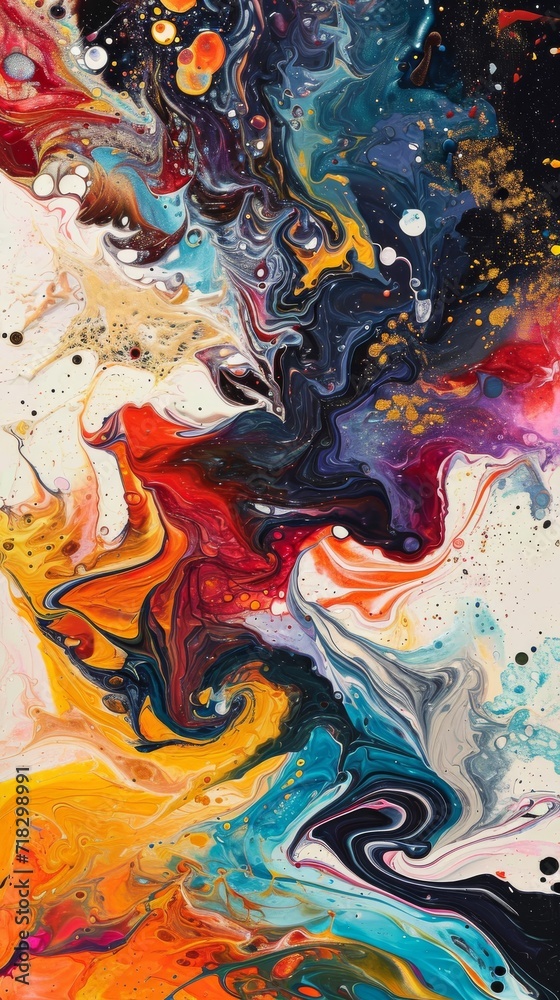 Vibrant Abstract Painting With Diverse Colors and