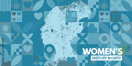 Women's History month- banner, vector, illustration	