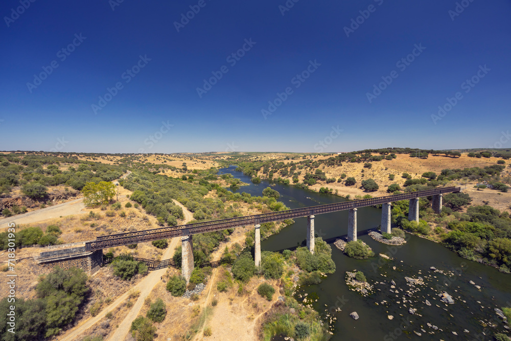 Guadiana Railway Bridge near Beja, Moura Branch, National Route 260, Alentejo, Portugal