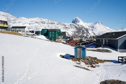 Photo of Greenland's Capital City, Nuuk, during the winter.