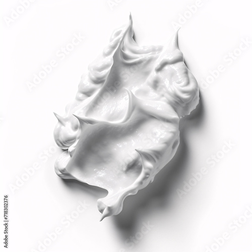 Shaving foam, whipped cream, cream isolated on white background with full depth of field and deep focus fusion