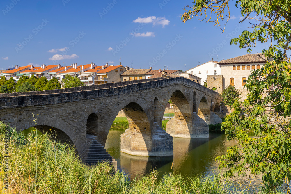 Romanesque bridge Puente la Reina, Gares, Navarre, Spain