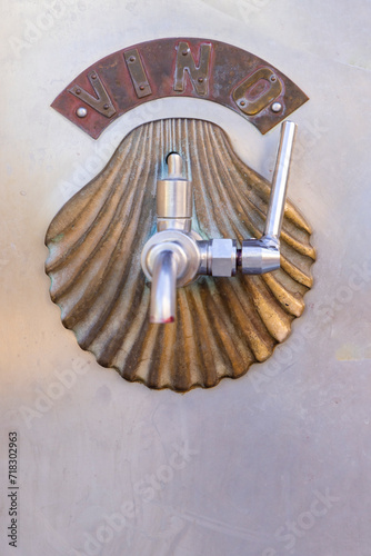 Wine tap in Irache winery, Road to Santiago de Compostela, Navarre, Spain photo
