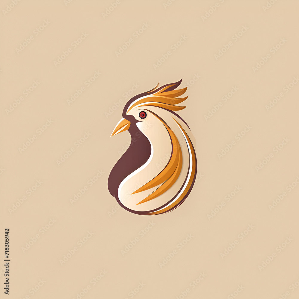 Obraz premium Beautiful Hen Logo, Perfect Chicken Design for Your Project and Creations, Ai Generative