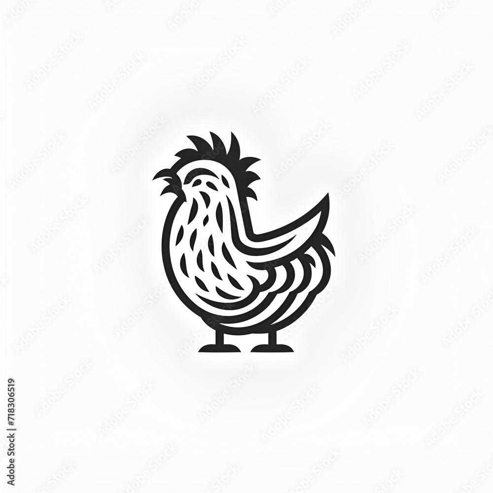 Beautiful Hen Logo, Perfect Chicken Design for Your Project and Creations, Ai Generative Beautiful Hen Logo, Perfect Chicken Design for Your Project and Creations, Ai Generative