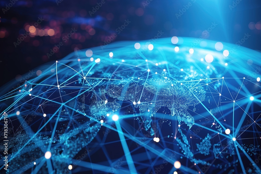 Network background images concept world internet 5G network communication transportation background blue and black technology futuristic Network background images concept world internet 5G network communication transportation background blue and black technology futuristic