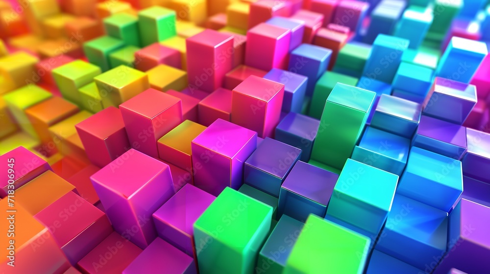 Rainbow of Colorful Blocks Abstract Background
Rainbow of Colorful Blocks Abstract Background