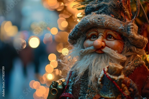 Caga Tio de Nadal, a typical Christmas toy in Catalonia, Spain. Traditional character on a Christmas market. photo