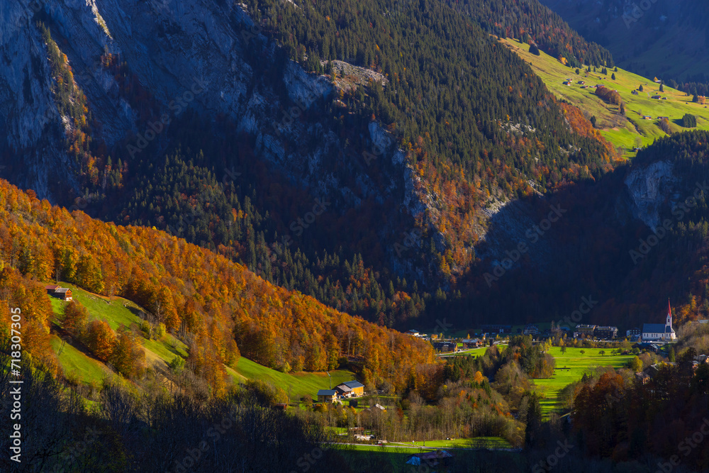 Typical landscape near Damüls, Bregenzer Wald, Bregenz district, Vorarlberg, Austria Typical landscape near Damüls, Bregenzer Wald, Bregenz district, Vorarlberg, Austria