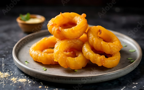 Capture the essence of Jalebi in a mouthwatering food photography shot