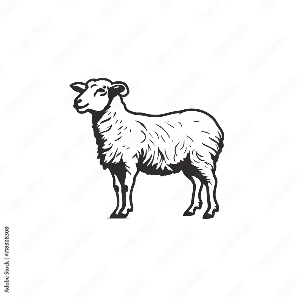 Fototapeta premium Beautiful Sheep Logo, Perfect Design for Your Project and Creations, Ai Generative