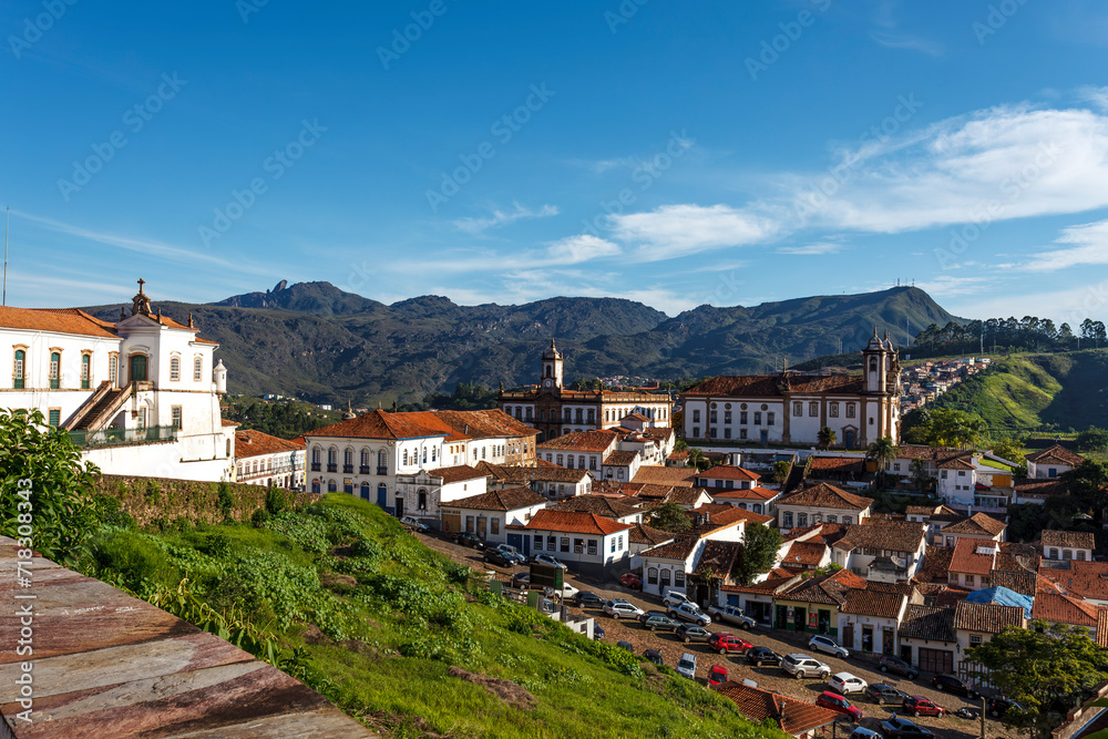 View at the historic center of Ouro Preto, Minas Gerais, Brazil, South America