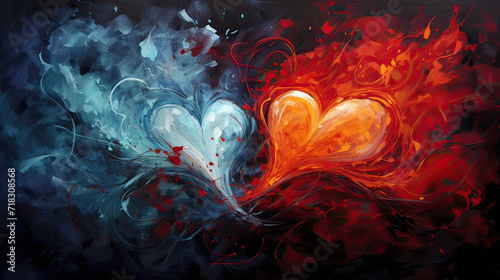 Essence of Valentines Love in Abstract Forms Background Ai Generative