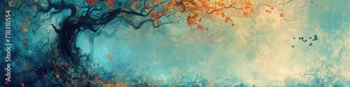 Ethereal and whimsical artistic digital background photo