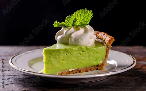 Capture the essence of Key Lime Pie in a mouthwatering food photography shot photo