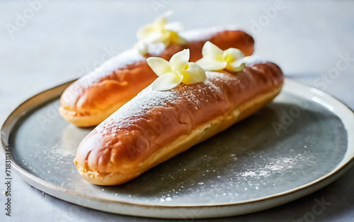 Capture the essence of Eclair in a mouthwatering food photography shot