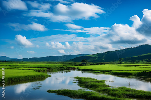 Mesmerizing Serenity: An Exquisite Capture of Enchanting Estuary Landscape Teeming with Lush Green Foliage © Addie