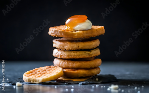Capture the essence of Stroopwafel in a mouthwatering food photography shot