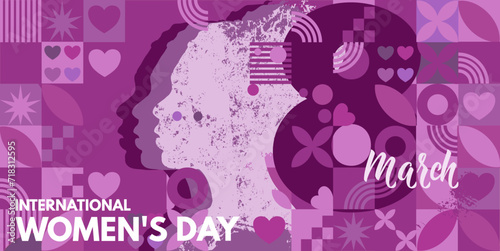 8 March. International Women's Day, vector illustration, card, banner, 