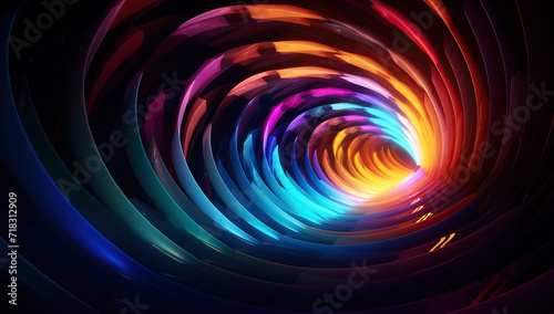 Abstract colorful radial lines  space like dark background