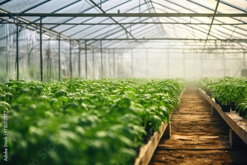 Modern, industrial greenhouse for growing vegetables and herbs. Argoproduction