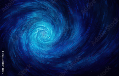 Abstract blue twirl graphic, space like dark background